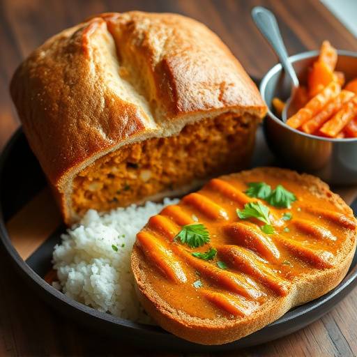 Bunny Chow, a Durban curry served in a hollowed-out loaf of bread.