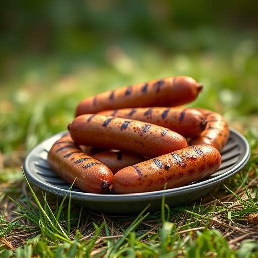 Grilled Boerewors sausage coiled on a plate, ready to be served
